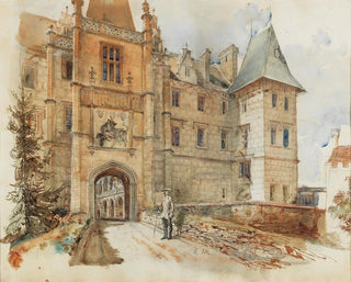 Pont et entrée du château de Leby - Rudolf von Alt — artwork view