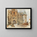 Pont et entrée du château de Leby - Rudolf von Alt — framed artwork on a wall
