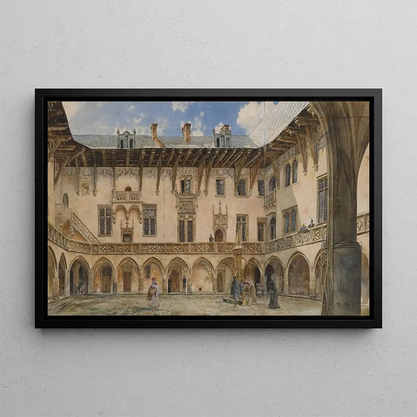 Cour de l'université de Cracovie - Rudolf von Alt — framed artwork on a wall
