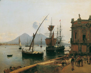 Le port de Naples avec le Vésuve - Rudolf von Alt — artwork view