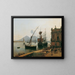 Le port de Naples avec le Vésuve - Rudolf von Alt — framed artwork on a wall