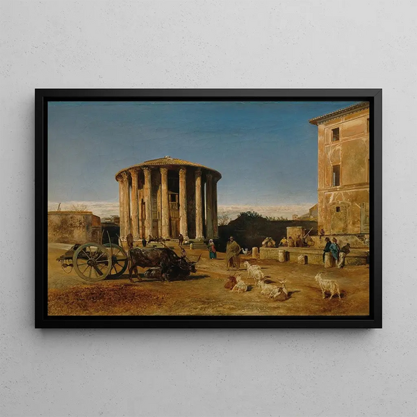The Temple of Vesta in Rome - Rudolf von Alt — framed artwork on a wall