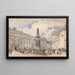 Freyung with the fountain of Austria - Rudolf von Alt — framed artwork on a wall