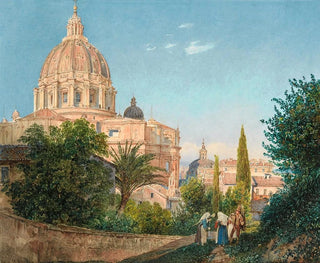 Saint Peter's Basilica from the Vatican Garden - Rudolf von Alt — artwork view