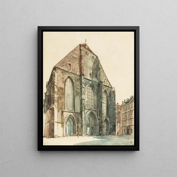 L'Église des minorités de Vienne - Rudolf von Alt — framed artwork on a wall