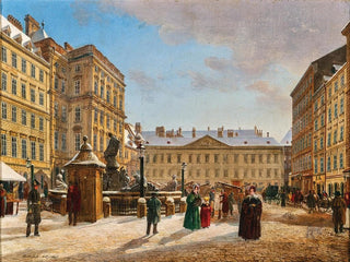 The New Market in Vienna in Winter - Rudolf von Alt — artwork view