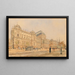 the University of Vienna on the Ringstrasse with horse-drawn tram and figures, view of the building still under construction in 1878, erected by Heinrich von Ferstel 1873-1884 - Rudolf von Alt — framed artwork on a wall