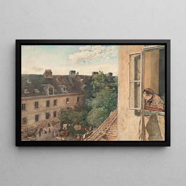 Vue de l'Alservorstadt - Rudolf von Alt — framed artwork on a wall