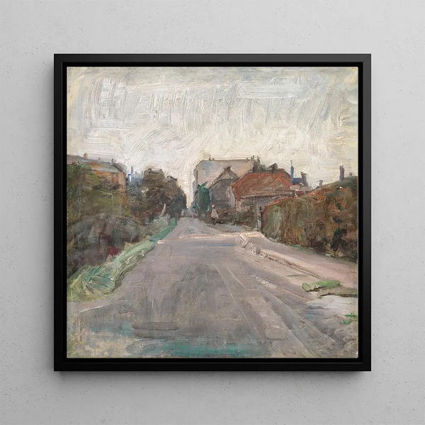 Street on the outskirts of Copenhagen - Albert Gottschalk — framed artwork on a wall