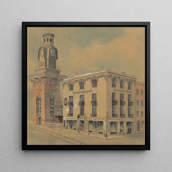 Rue de l'État et de la Chapelle, New Haven - Henry Austin — framed artwork on a wall