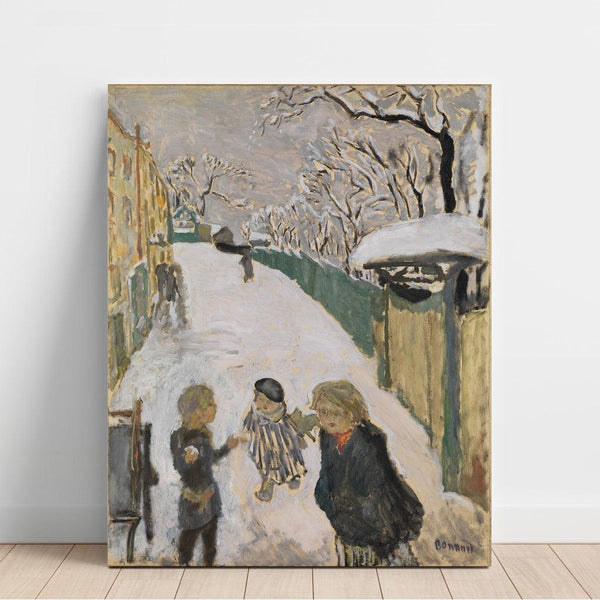 Reproduction of the painting Snowy Street with Children Playing - Pierre Bonnard