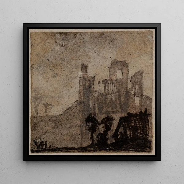 Ruins of a castle - Victor Hugo — framed artwork on a wall