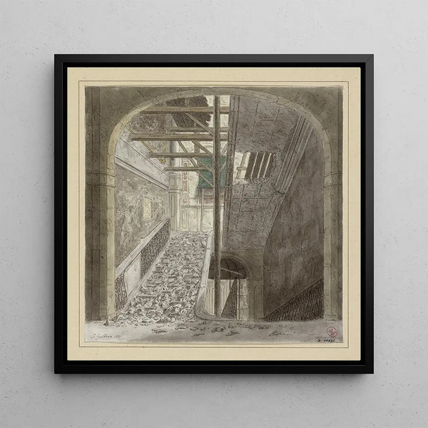 Ruins of the Court of Accounts, Quai d'Orsay, 7th arrondissement - Jules Gaildrau — framed artwork on a wall
