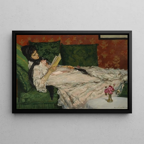 Woman reading - Rupert Bunny — framed artwork on a wall