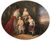 Children with their nursemaid in Russian costume in front of a vast landscape - Russian school — artwork view