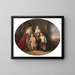 Children with their nursemaid in Russian costume in front of a vast landscape - Russian school — framed artwork on a wall