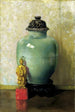 Green Chinese Pot Painting - Ruth Payne Burgess — artwork view