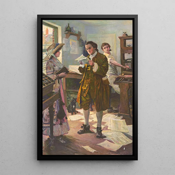 Benjamin Franklin Printer Philadelphia - S.M. Arthurs — framed artwork on a wall