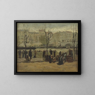 Old books painting - S Walter Norris — framed artwork on a wall