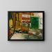 Terrace café with posters - Saeki Yūzō — framed artwork on a wall