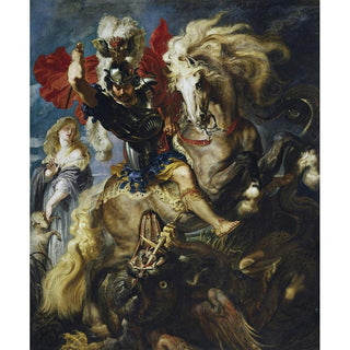 Saint-Georges combat le dragon - Peter Paul Rubens | Reproduction Tableau Décoration murale affiche copie