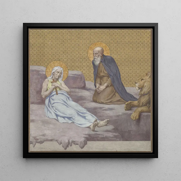 Saint Jerome - Pierre Puvis de Chavannes — framed artwork on a wall