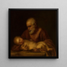 Saint Joseph with the Child Jesus - Giovanni Battista Salvi da Sassoferrato — framed artwork on a wall