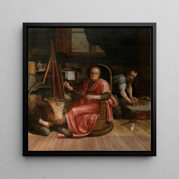 Saint Luke Painting - Frans Floris — framed artwork on a wall