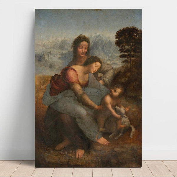 Reproduction of the painting of Saint Anne, the Virgin and the Child Jesus playing with a lamb - Leonardo da Vinci