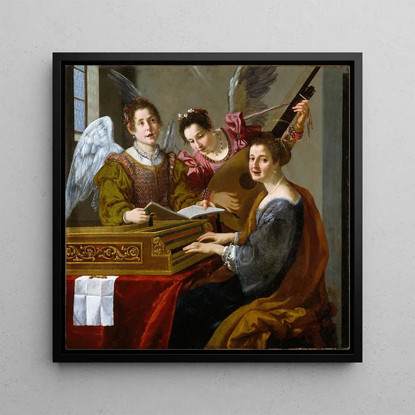 Sainte Cécile - Jacopo Vignali — framed artwork on a wall