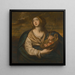 Saint Dorothy with a basket of fruits and flowers and a palm tree - Niccolò di Simone — framed artwork on a wall
