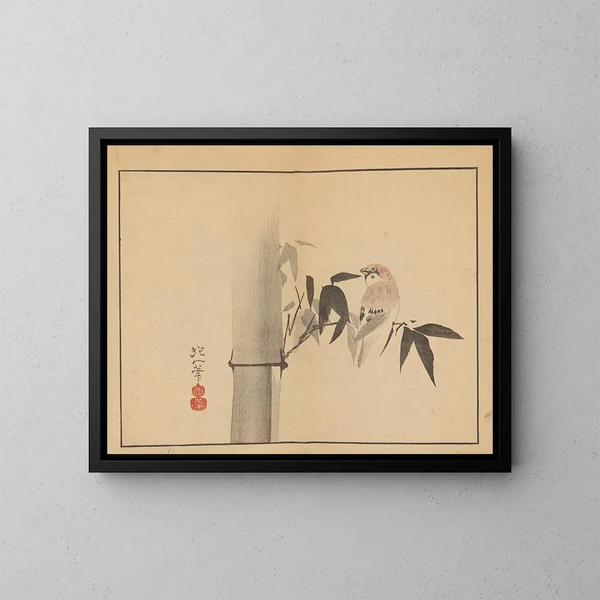 Sakai Hoitsu, flower and bird painting, Pl04 - Sakai Hōitsu — framed artwork on a wall