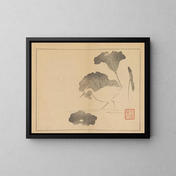 Sakai Hoitsu, flower and bird painting 09 - Sakai Hōitsu — framed artwork on a wall