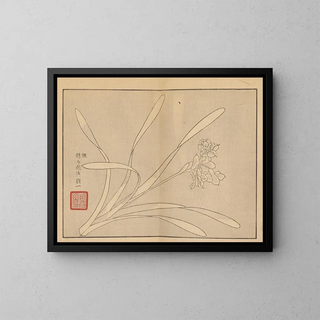 Sakai Hoitsu, flower and bird painting, Pl10 - Sakai Hōitsu — framed artwork on a wall