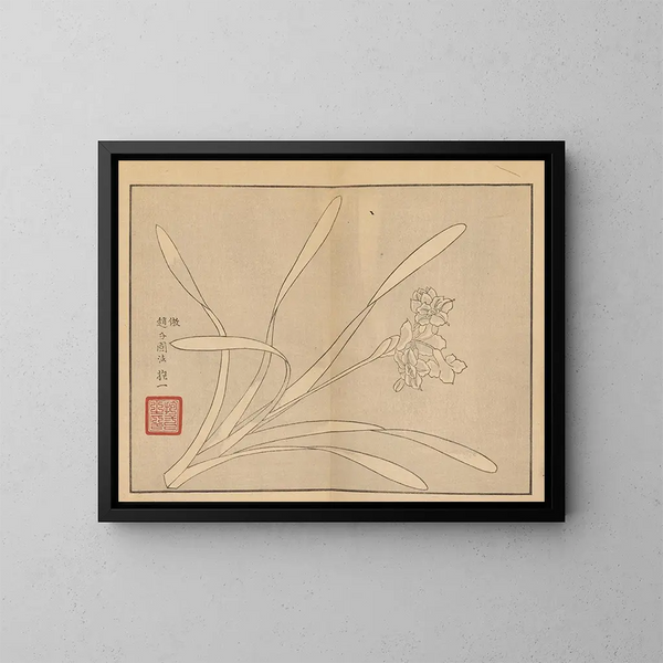 Sakai Hoitsu, flower and bird painting, Pl10 - Sakai Hōitsu — framed artwork on a wall