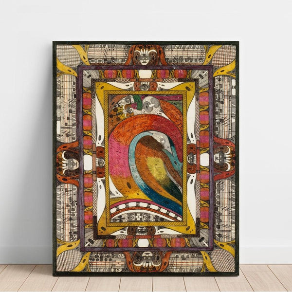Reproduction of the painting of Forest Room, Giant City at the Witch Lake - Adolf Wölfli