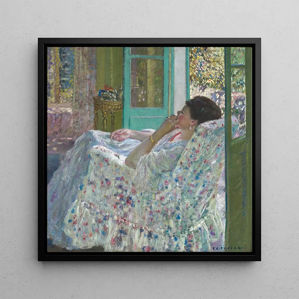 Yellow Room Afternoon - Frederick Carl Frieseke — framed artwork on a wall