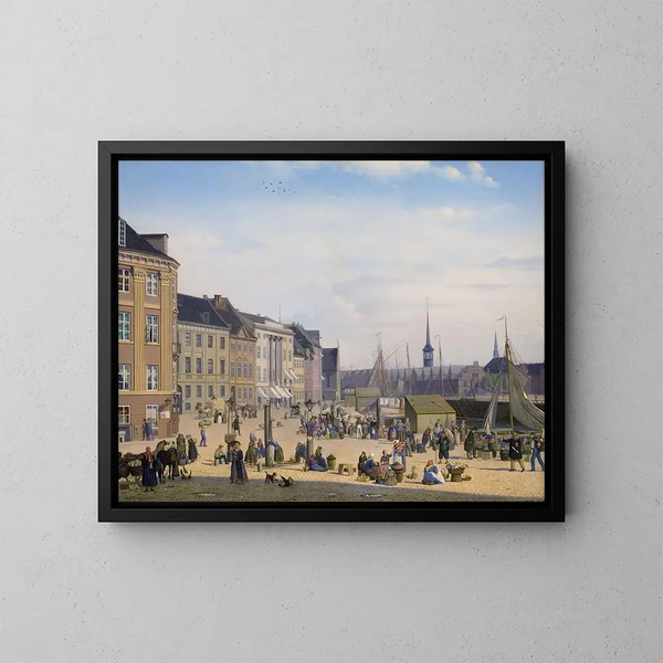 Place Hjbro, a market in Copenhagen - Sally Henriques — framed artwork on a wall