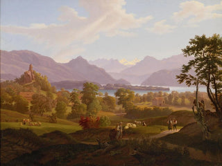 Vue de Meggen avec la ruine de Neu-Habsbourg - Salomon Brunner — artwork view