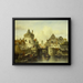 Vue imaginaire basée sur le Kolksluis d'Amsterdam - Salomon Leonardus Verveer — framed artwork on a wall