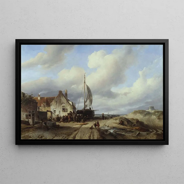 Katwijk aan Zee - Salomon Leonardus Verveer — framed artwork on a wall