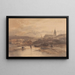 Landscape Painting with Church - Salomon Leonardus Verveer — framed artwork on a wall