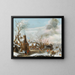 A winter landscape with a market scene - Salomon Rombouts — framed artwork on a wall