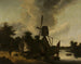 Landscape with a Windmill - Salomon Rombouts — artwork view