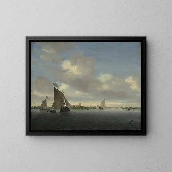 Marine Painting - Salomon van Ruysdael — framed artwork on a wall