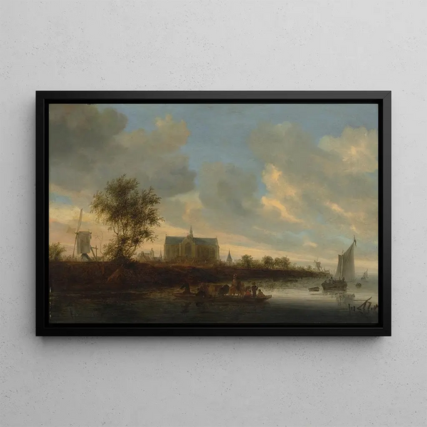 View of the city of Alkmaar - Salomon van Ruysdael — framed artwork on a wall