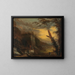 Figures fishing in a rocky coastal landscape - Salvator Rosa — framed artwork on a wall