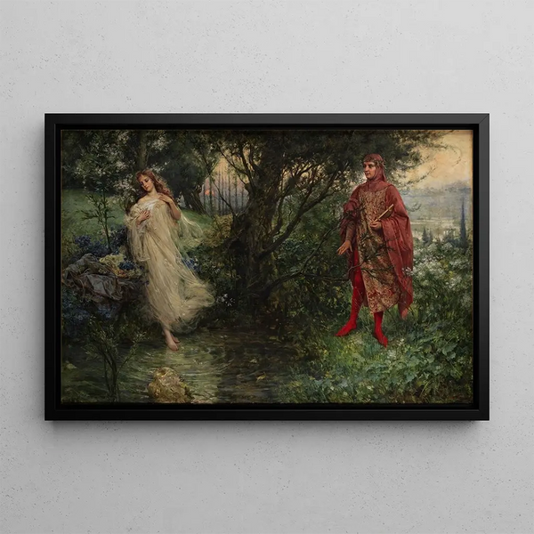 Dante and Beatrice - Salvatore Postiglione — framed artwork on a wall