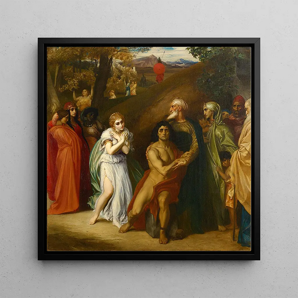 Samson and Delilah - Frederic Leighton — framed artwork on a wall