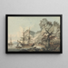 Merchant Ship at Sea - Samuel Atkins — framed artwork on a wall